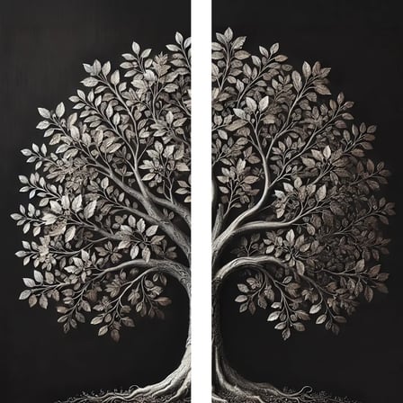 2li Eskitme Krom Ağaç Kanvas Tablo 60x120cm x2