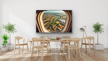 Uçak Penceresi Manzara Kanvas Tablo 100x160cm