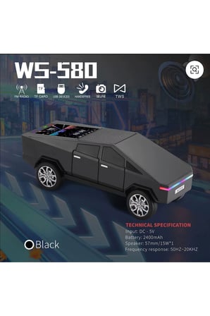 Wster WS-580 Music Car Speaker (Cybertruck, LED)