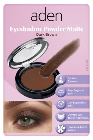Aden Eyeshadow Powder Matte - Mat Göz Farı 02 Dark Brown(Koyu Kahverengi)