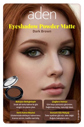 Aden Eyeshadow Powder Matte - Mat Göz Farı 02 Dark Brown(Koyu Kahverengi)