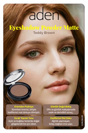 Aden Eyeshadow Powder Matte - Mat Göz Farı 03 Teddy Brown(Kadife Kahverengi)