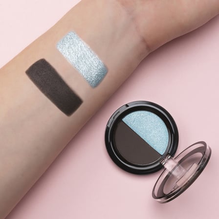 Aden Eyeshadow Shine Duos - Işıltılı Göz Farı İkilisi Blue Dark Grey(Mavi Koyu Gri)