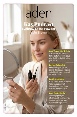 Aden Eyebrow Loose Powder - Kaş Pudrası 01 Light Brown(Açık Kahverengi)