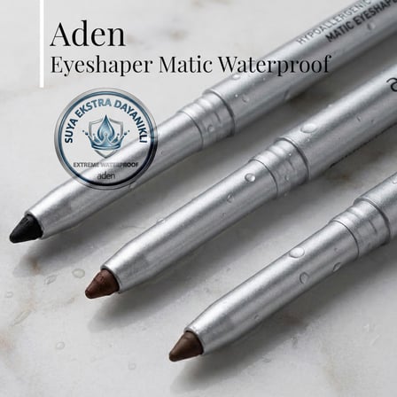 Aden Waterproof Matic Eyeshaper - Asansörlü Göz Kalemi 02 Brown(Kahverengi)