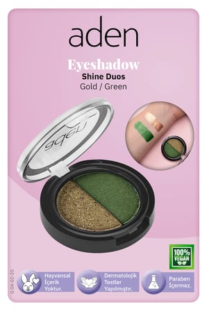 Aden Eyeshadow Shine Duos - Işıltılı Göz Farı İkilisi Gold Green(Altın Yeşil)