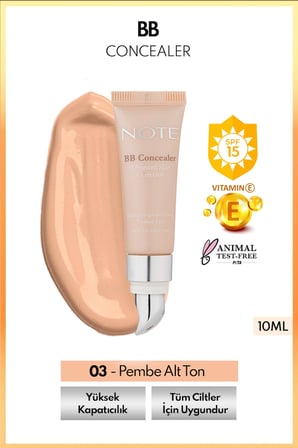 Cosmetics Bb Concealer Spf 15 Yoğun Kapatıcı Metal Başlıklı Göz Altı Kapatıcısı - 01 Açık
