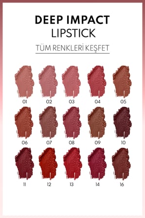 Ruj & Deep Impact Lipstick Kremsi Dokulu Yari Parlak No: 05 Leather Mood Açık Kahverengi