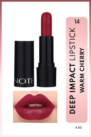 Note Deep Impact Lipstick Kremsi Ruj - 14 Warm Cherry - Kırmızı