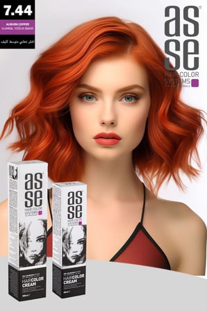 Asse Krem Tüp Boya 60 ml Profesyonel Saç Boyası - 7.44