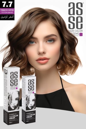 Asse Krem Tüp Boya 60 ml Profesyonel Saç Boyası - 7.7