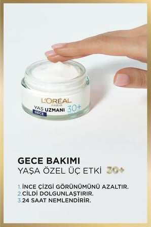 Yaş Uzmanı 30 Kırışıklık Karşıtı Nemlendirici Gece Kremi