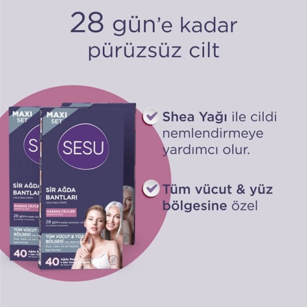 Soft Ağda Bandı Pratik Tüy Alma - HASSAS CİLTLER 40'Lİ