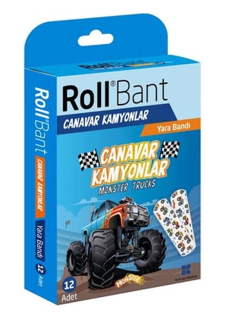 Rollbant Desenli Yara Bandı Çocuk - Canavar Kamyonlar