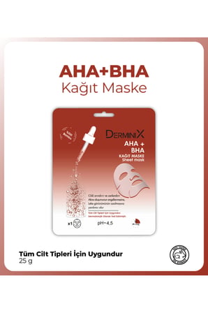 Derminix Yüz Bakım Kağıt Maske - AHA + BHA