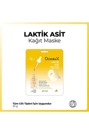 Derminix Yüz Bakım Kağıt Maske - Laktik Asit