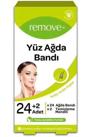 Remove Ağda Bandı Hassas ve Normal Ciltler İçin - Hassas Yüz 24'lü 2'li