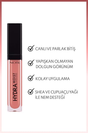 Note Hydramoist Nemlendirici Dudak Parlatıcısı - 02 Bare Blush - Nude
