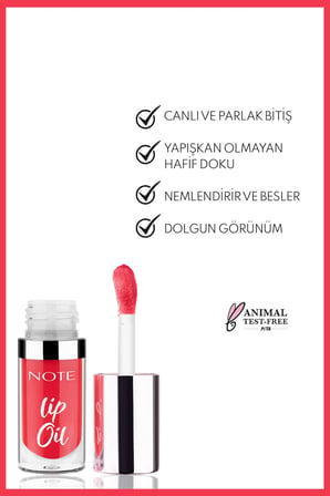 Note Lip Oil Dudak Parlatıcısı - 40 Sugar Red - Kırmızı