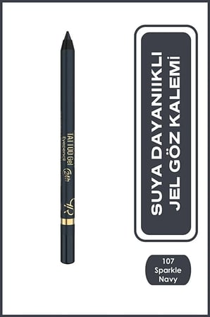 Tattoo Gel Eyepencil No: 107 Sparkle Navy - 24 Saat Kalıcı Suya Dayanıklı Jel Göz Kalemi