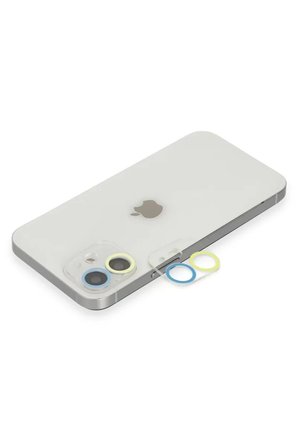 iPhone 11 Renkli Kamera Lens Koruma Cam - Sarı-Mavi