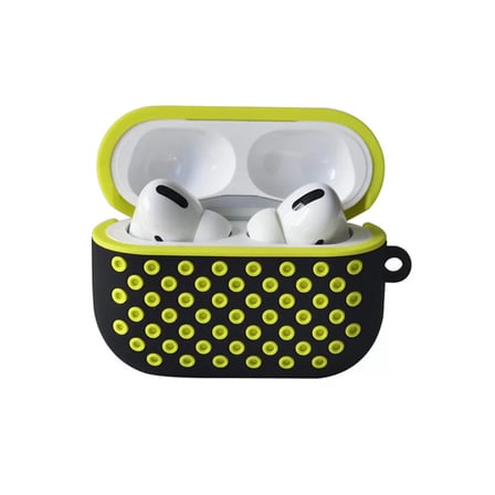 Airpods Pro 2 (2.nesil) Spor Delikli Kılıf - Siyah-Sarı