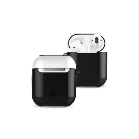 Airpods 2 (2.nesil) 3in1 Kılıf - Siyah-Beyaz