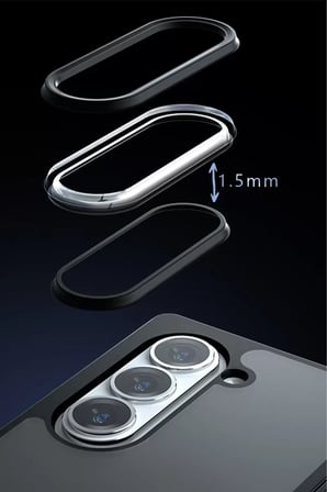 Galaxy Z Fold 5 Kılıf Blur Fold Kapak - Mat Siyah
