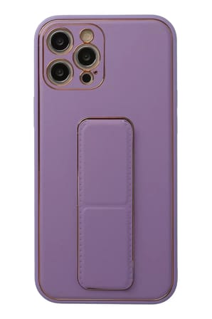 iPhone 12 Pro Kılıf Coco Deri Standlı Kapak - Lila