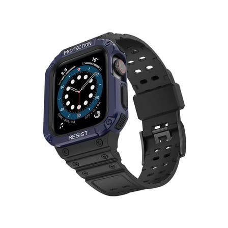 Watch 42mm KR401 Silikon Kordon - Siyah-Mavi