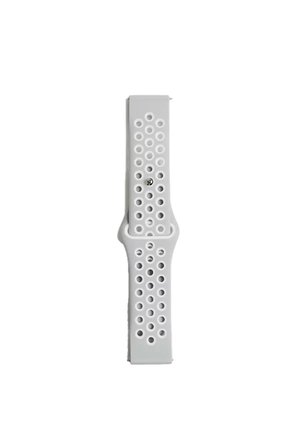 Watch 20mm Spor Delikli Kordon - Gri-Beyaz