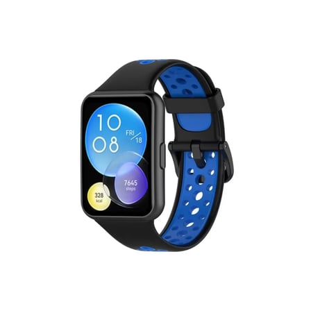Watch Fit 2 Spor Delikli Kordon - Siyah-Mavi