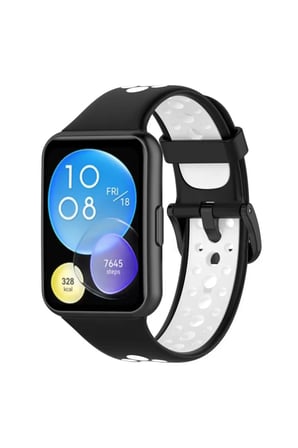 Watch Fit 2 Spor Delikli Kordon - Siyah-Beyaz