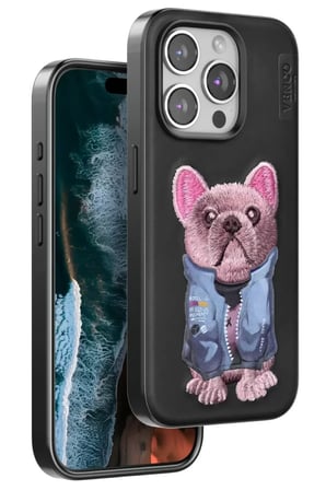 iPhone 15 Pro Cute Desenli Kapak - Siyah