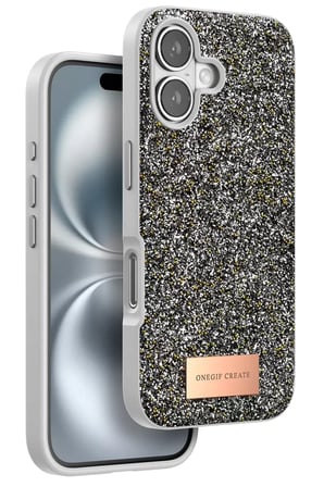 iPhone 16 Bright Simli Kapak - Gümüş