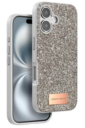 iPhone 16 Bright Simli Kapak - Gold