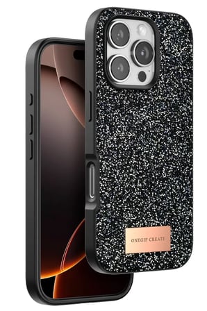 iPhone 16 Pro Bright Simli Kapak - Siyah
