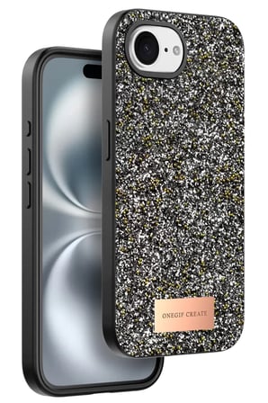 iPhone 16E Bright Simli Kapak - Gümüş