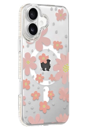 iPhone 16 Floral Magsafe Kapak - Pembe