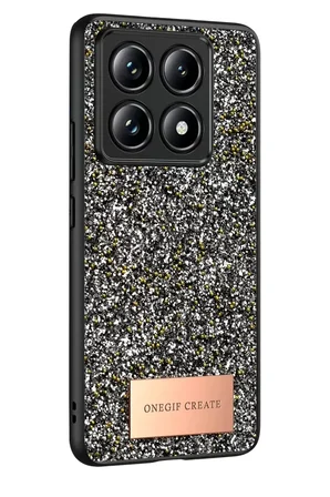 Mi 14T Pro Bright Simli Kapak - Gümüş