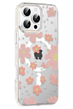 iPhone 16 Pro Max Floral Magsafe Kapak - Pembe