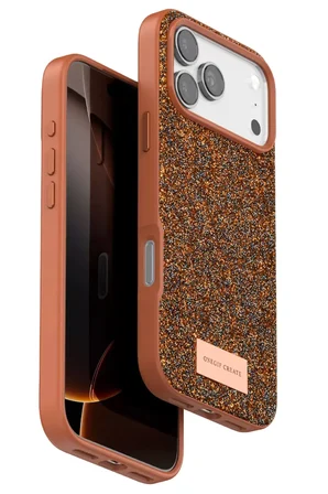 iPhone 17 Pro Max Bright Simli Kapak - Turuncu