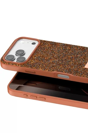 iPhone 17 Pro Max Bright Simli Kapak - Turuncu