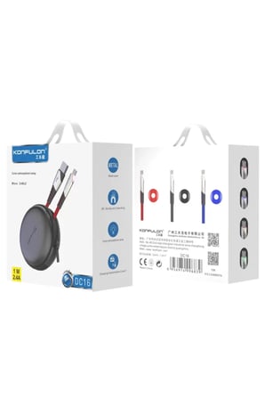 DC16 Micro USB Kablo 1M 2.4A - Kırmızı