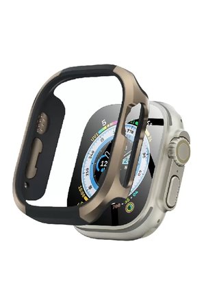 Watch Ultra 49mm MO-WT3 Alüminyum Camlı Kasa Ekran Koruyucu - Gold