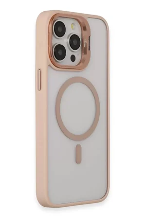 iPhone 15 Pro Max Kılıf Roblox Lens Magsafe Standlı Kapak - Pudra