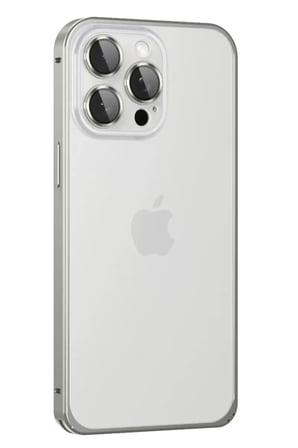 iPhone 15 Pro Max Metal Bumper Mat Kapak - Gri