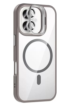 iPhone 16 Plus Remim Lensli Magsafe Standlı Kapak - Titan Gri