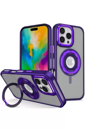 iPhone 16 Pro Max Banza Magsafe Standlı Kapak - Derin Mor