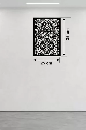 Floral Mandala Desenli Ahşap Duvar Tablosu - 25x35 cm Lazer Kesim Dekoratif Pano
